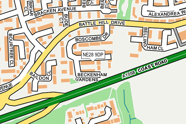 NE28 9DP map - OS OpenMap – Local (Ordnance Survey)