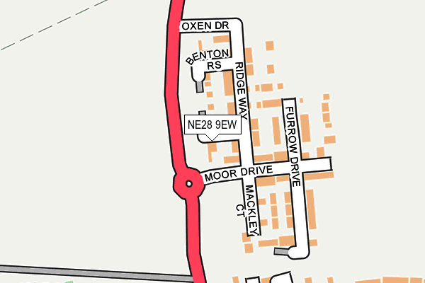 NE28 9EW map - OS OpenMap – Local (Ordnance Survey) NE28 9EW map - OS OpenMap – Local (Ordnance Survey)
