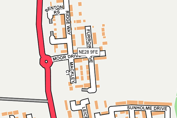 NE28 9FE map - OS OpenMap – Local (Ordnance Survey) NE28 9FE map - OS OpenMap – Local (Ordnance Survey)