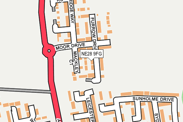 NE28 9FG map - OS OpenMap – Local (Ordnance Survey) NE28 9FG map - OS OpenMap – Local (Ordnance Survey)