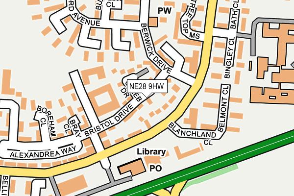 NE28 9HW map - OS OpenMap – Local (Ordnance Survey) NE28 9HW map - OS OpenMap – Local (Ordnance Survey)