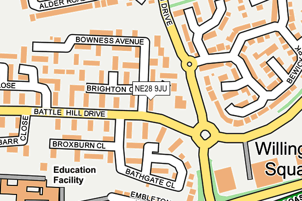 NE28 9JU map - OS OpenMap – Local (Ordnance Survey) NE28 9JU map - OS OpenMap – Local (Ordnance Survey)