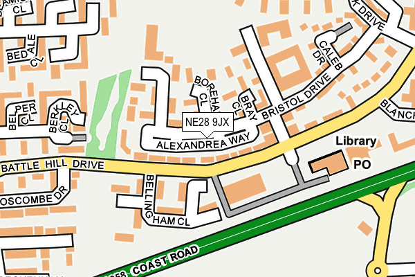 NE28 9JX map - OS OpenMap – Local (Ordnance Survey) NE28 9JX map - OS OpenMap – Local (Ordnance Survey)