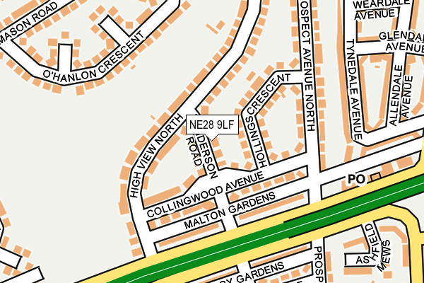 NE28 9LF map - OS OpenMap – Local (Ordnance Survey) NE28 9LF map - OS OpenMap – Local (Ordnance Survey)