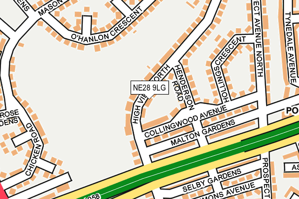 NE28 9LG map - OS OpenMap – Local (Ordnance Survey) NE28 9LG map - OS OpenMap – Local (Ordnance Survey)