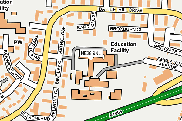 NE28 9NL map - OS OpenMap – Local (Ordnance Survey) NE28 9NL map - OS OpenMap – Local (Ordnance Survey)
