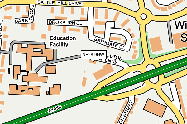 NE28 9NW map - OS OpenMap – Local (Ordnance Survey) NE28 9NW map - OS OpenMap – Local (Ordnance Survey)