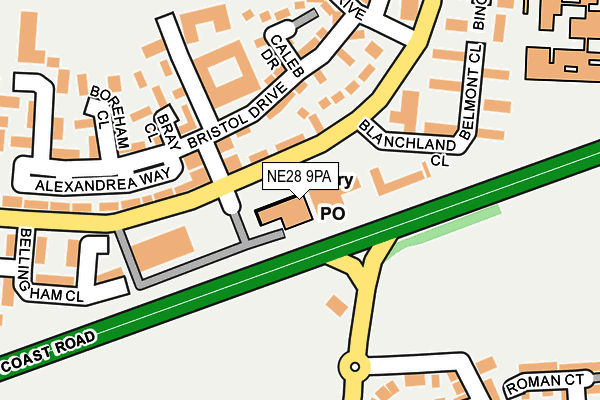 NE28 9PA map - OS OpenMap – Local (Ordnance Survey) NE28 9PA map - OS OpenMap – Local (Ordnance Survey)