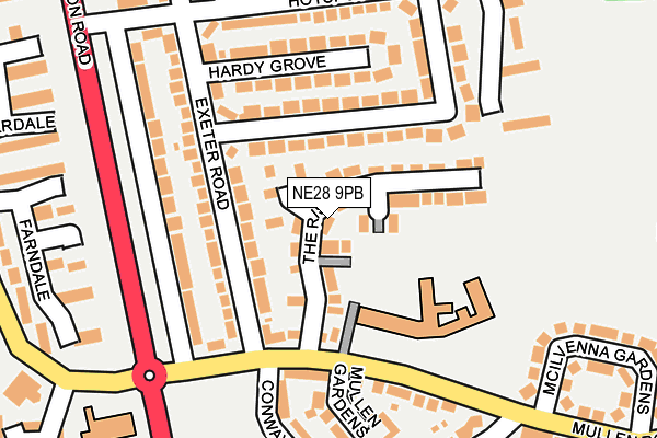 NE28 9PB map - OS OpenMap – Local (Ordnance Survey) NE28 9PB map - OS OpenMap – Local (Ordnance Survey)