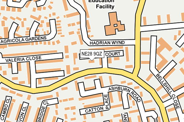 NE28 9QZ map - OS OpenMap – Local (Ordnance Survey) NE28 9QZ map - OS OpenMap – Local (Ordnance Survey)