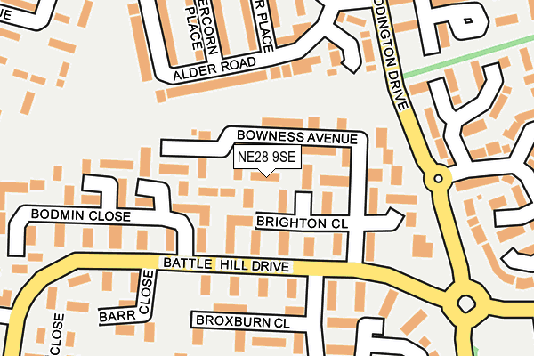 NE28 9SE map - OS OpenMap – Local (Ordnance Survey)