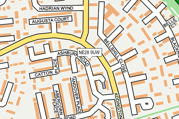 NE28 9UW map - OS OpenMap – Local (Ordnance Survey) NE28 9UW map - OS OpenMap – Local (Ordnance Survey)