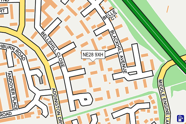 NE28 9XH map - OS OpenMap – Local (Ordnance Survey) NE28 9XH map - OS OpenMap – Local (Ordnance Survey)