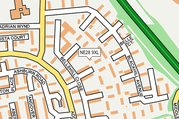NE28 9XL map - OS OpenMap – Local (Ordnance Survey) NE28 9XL map - OS OpenMap – Local (Ordnance Survey)