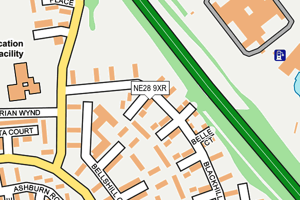 NE28 9XR map - OS OpenMap – Local (Ordnance Survey) NE28 9XR map - OS OpenMap – Local (Ordnance Survey)