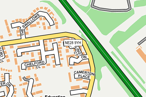 NE28 9YH map - OS OpenMap – Local (Ordnance Survey) NE28 9YH map - OS OpenMap – Local (Ordnance Survey)