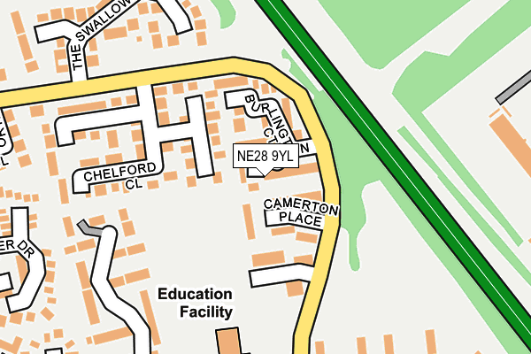 NE28 9YL map - OS OpenMap – Local (Ordnance Survey) NE28 9YL map - OS OpenMap – Local (Ordnance Survey)