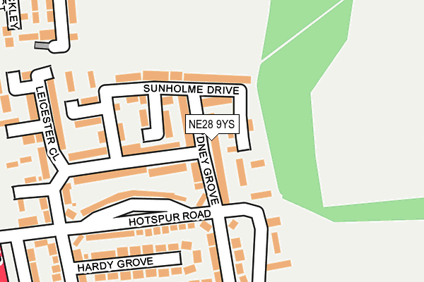 NE28 9YS map - OS OpenMap – Local (Ordnance Survey)