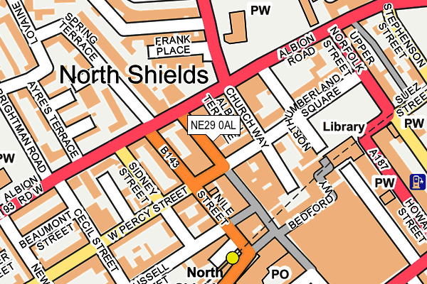 NE29 0AL map - OS OpenMap – Local (Ordnance Survey)