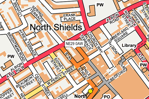 NE29 0AW map - OS OpenMap – Local (Ordnance Survey) NE29 0AW map - OS OpenMap – Local (Ordnance Survey)