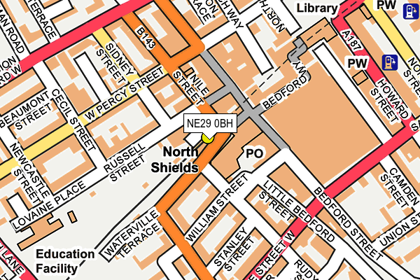 NE29 0BH map - OS OpenMap – Local (Ordnance Survey)