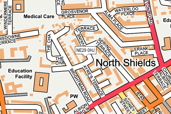 NE29 0HJ map - OS OpenMap – Local (Ordnance Survey)
