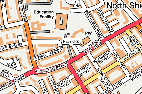 NE29 0HZ map - OS OpenMap – Local (Ordnance Survey) NE29 0HZ map - OS OpenMap – Local (Ordnance Survey)