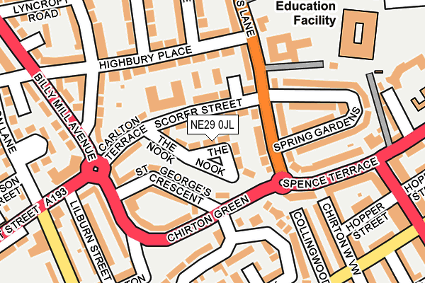 NE29 0JL map - OS OpenMap – Local (Ordnance Survey) NE29 0JL map - OS OpenMap – Local (Ordnance Survey)