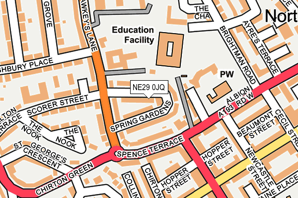 NE29 0JQ map - OS OpenMap – Local (Ordnance Survey) NE29 0JQ map - OS OpenMap – Local (Ordnance Survey)