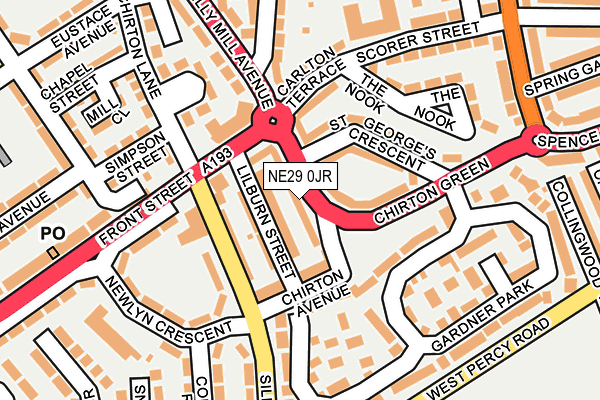 NE29 0JR map - OS OpenMap – Local (Ordnance Survey) NE29 0JR map - OS OpenMap – Local (Ordnance Survey)