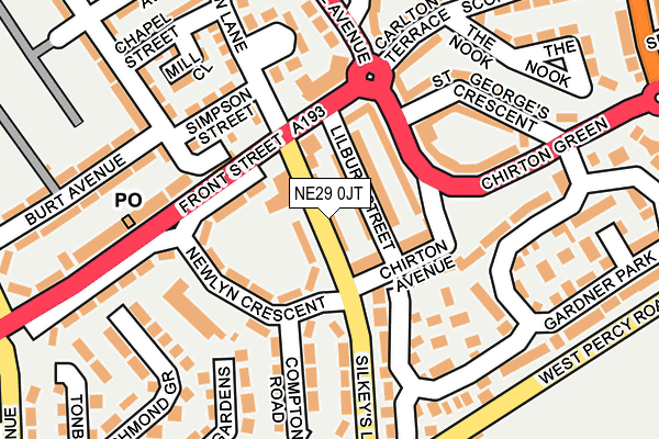 NE29 0JT map - OS OpenMap – Local (Ordnance Survey) NE29 0JT map - OS OpenMap – Local (Ordnance Survey)