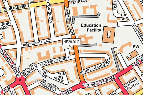 NE29 0LG map - OS OpenMap – Local (Ordnance Survey) NE29 0LG map - OS OpenMap – Local (Ordnance Survey)