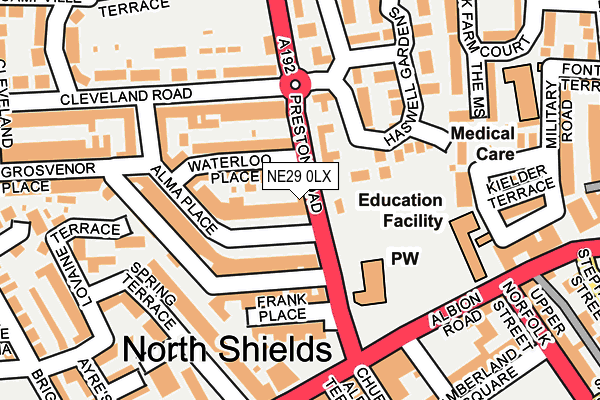 NE29 0LX map - OS OpenMap – Local (Ordnance Survey)