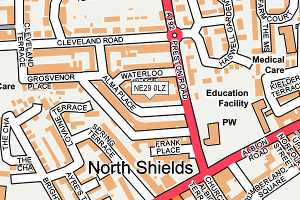NE29 0LZ map - OS OpenMap – Local (Ordnance Survey)