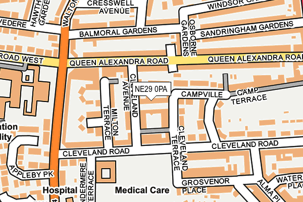 NE29 0PA map - OS OpenMap – Local (Ordnance Survey) NE29 0PA map - OS OpenMap – Local (Ordnance Survey)