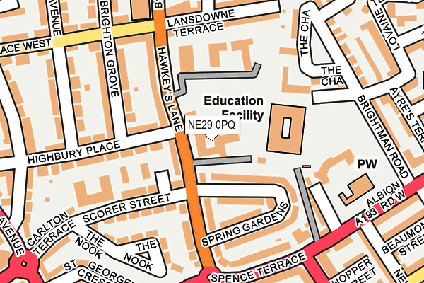 NE29 0PQ map - OS OpenMap – Local (Ordnance Survey) NE29 0PQ map - OS OpenMap – Local (Ordnance Survey)