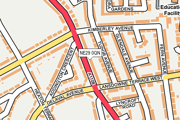 NE29 0QN map - OS OpenMap – Local (Ordnance Survey) NE29 0QN map - OS OpenMap – Local (Ordnance Survey)