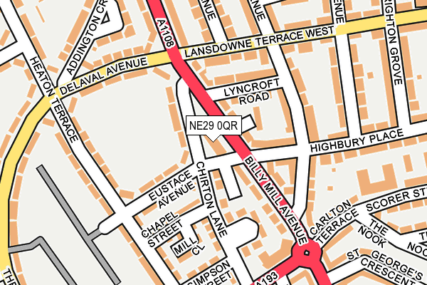 NE29 0QR map - OS OpenMap – Local (Ordnance Survey) NE29 0QR map - OS OpenMap – Local (Ordnance Survey)