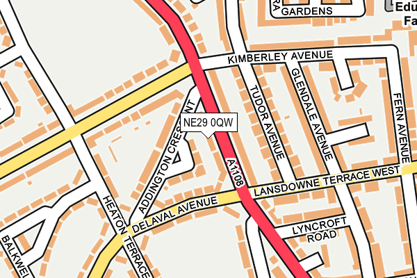 NE29 0QW map - OS OpenMap – Local (Ordnance Survey) NE29 0QW map - OS OpenMap – Local (Ordnance Survey)
