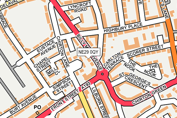 NE29 0QY map - OS OpenMap – Local (Ordnance Survey) NE29 0QY map - OS OpenMap – Local (Ordnance Survey)