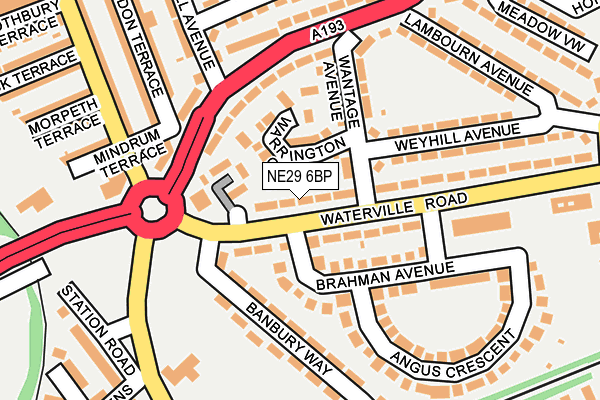 NE29 6BP map - OS OpenMap – Local (Ordnance Survey) NE29 6BP map - OS OpenMap – Local (Ordnance Survey)