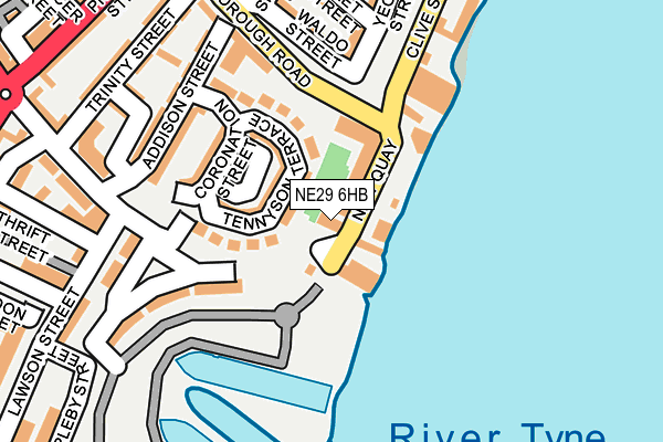 NE29 6HB map - OS OpenMap – Local (Ordnance Survey)