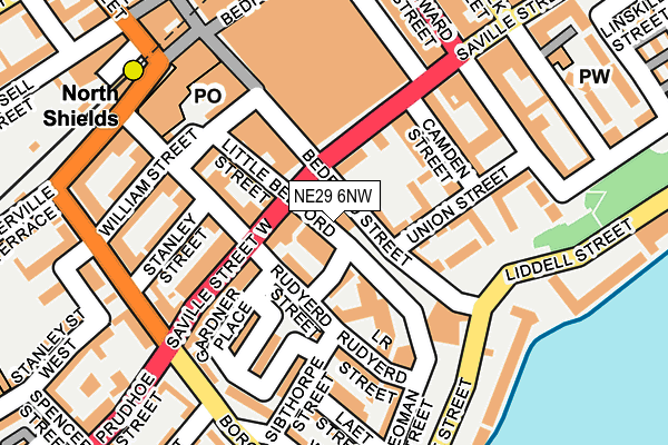 NE29 6NW map - OS OpenMap – Local (Ordnance Survey)