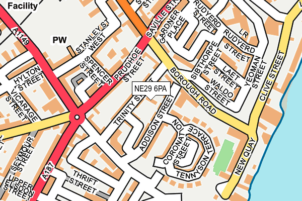 NE29 6PA map - OS OpenMap – Local (Ordnance Survey) NE29 6PA map - OS OpenMap – Local (Ordnance Survey)