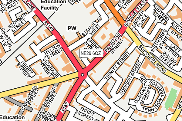 NE29 6QZ map - OS OpenMap – Local (Ordnance Survey)