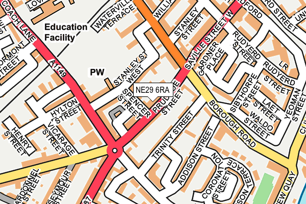 NE29 6RA map - OS OpenMap – Local (Ordnance Survey) NE29 6RA map - OS OpenMap – Local (Ordnance Survey)