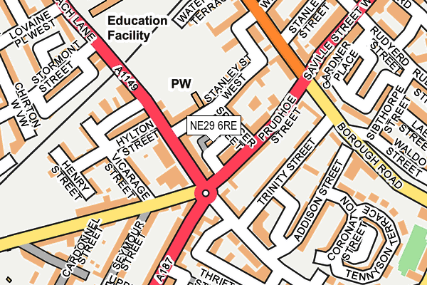 NE29 6RE map - OS OpenMap – Local (Ordnance Survey) NE29 6RE map - OS OpenMap – Local (Ordnance Survey)