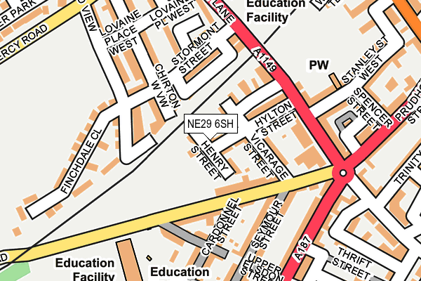 NE29 6SH map - OS OpenMap – Local (Ordnance Survey) NE29 6SH map - OS OpenMap – Local (Ordnance Survey)