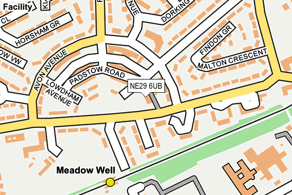 NE29 6UB map - OS OpenMap – Local (Ordnance Survey)
