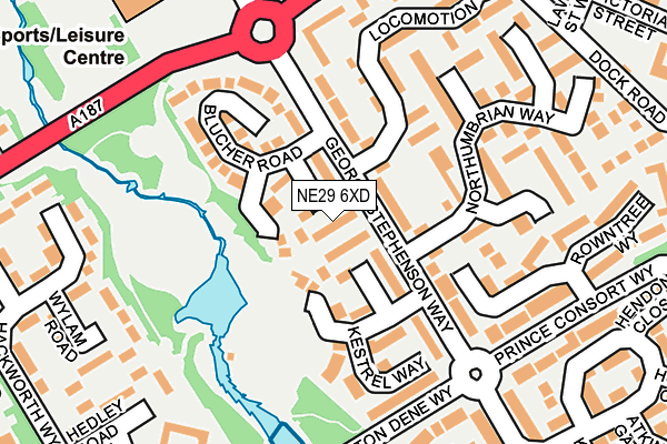 NE29 6XD map - OS OpenMap – Local (Ordnance Survey) NE29 6XD map - OS OpenMap – Local (Ordnance Survey)
